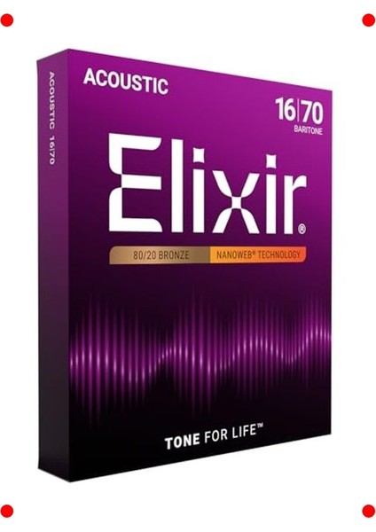 Kaplamalı Bariton Akustik Gitar Teli (16-70)