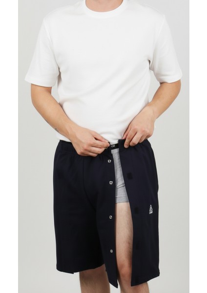 Adaptif Lacivert Yatan Hasta Bakım ve Tedavi Şortu