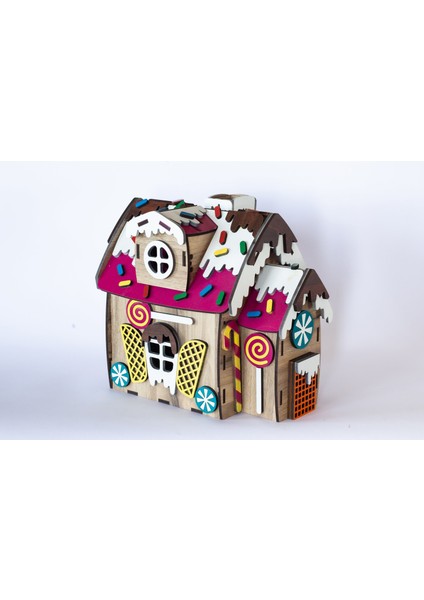 🎄 Zencefilli Kurabiye Evi – Mini Ahşap Book Nook – Kendin Yap Yılbaşı Evi Maketi fırsatları