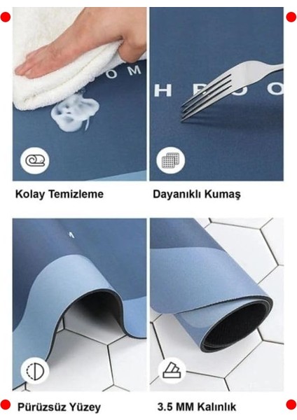 Kaydırmaz Tabanlı Banyo Paspası (60X40 Cm, Lila) modelleri