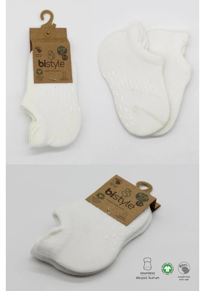 2'li Sneakers Kaymaz Basic Penye Çorap BS20103 Ekru Ekru indirimleri
