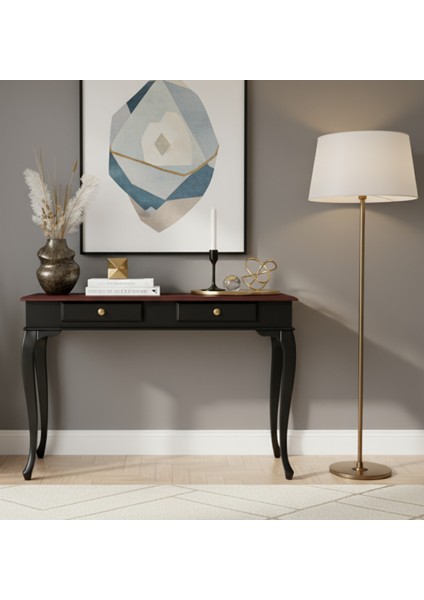 110 cm Masif Lükens Siyah Ceviz Çalışma Masası