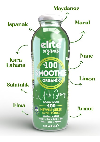 Organik Smoothıe Well Greens 414 Ml