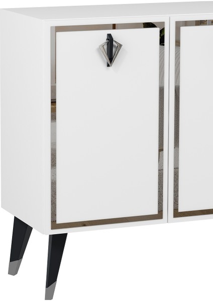 8211-32DD KB150 Konsol, Tv Ünitesi Beyaz-Siyah-Gümüş fırsatları