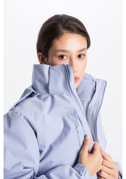 Kadın Cep ve Baskı Detaylı Kaban A25589