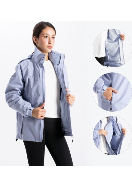 Kadın Cep ve Baskı Detaylı Kaban A25589