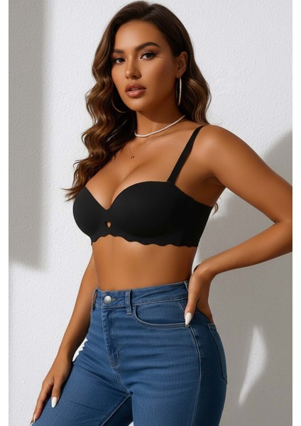 Dikişsiz Balensiz Hafif Destekli Kalp Detay Lazer Kesim Izbırakmaz Görünmez Sütyen