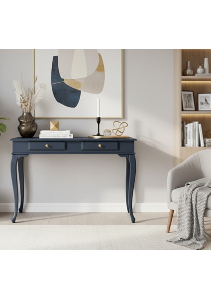 120 cm Masif Lükens Lacivert Çalışma Masası