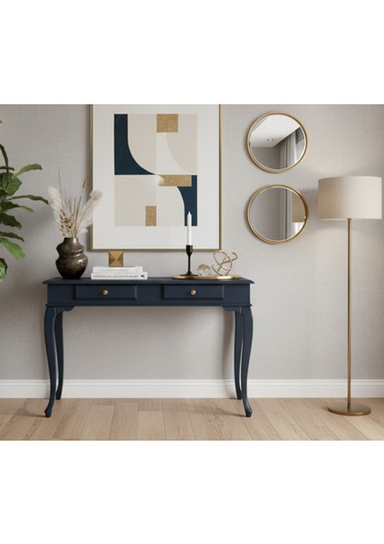 100 cm Masif Lükens Lacivert Çalışma Masası