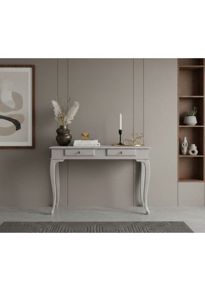 100 cm Masif Lükens Açık Gri Çalışma Masası