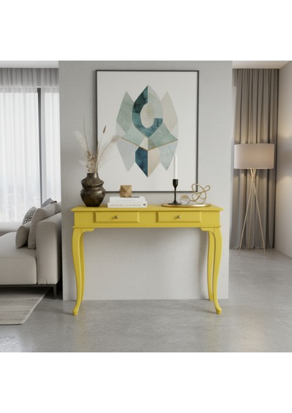 100 cm Masif Lükens Sarı Çalışma Masası