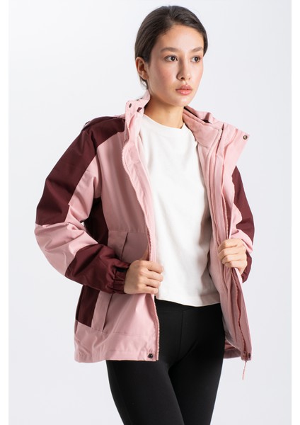 Kadın Çift Renkli İçi Polarlı Kapüşonlu Kaban modelleri