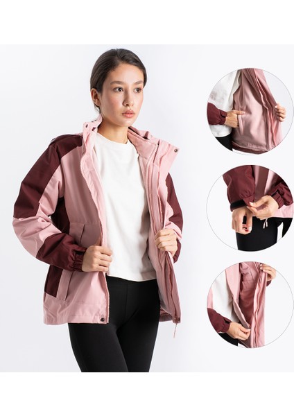 Kadın Çift Renkli İçi Polarlı Kapüşonlu Kaban fırsatları