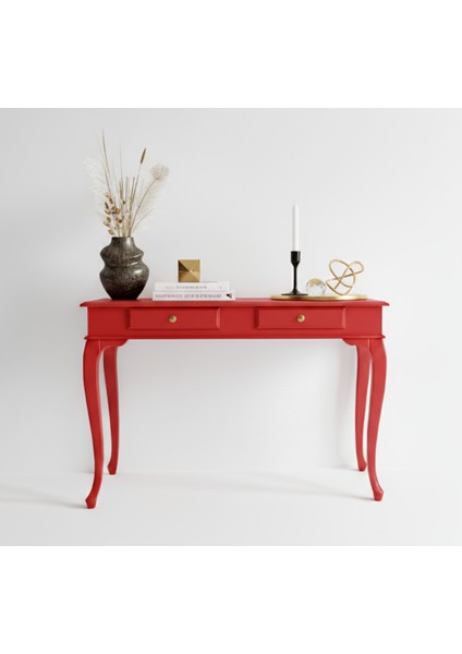 110 cm Masif Lükens Kırmızı Çalışma Masası modelleri