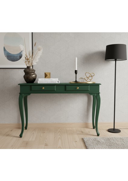 110 cm Masif Lükens Yeşil Çalışma Masası