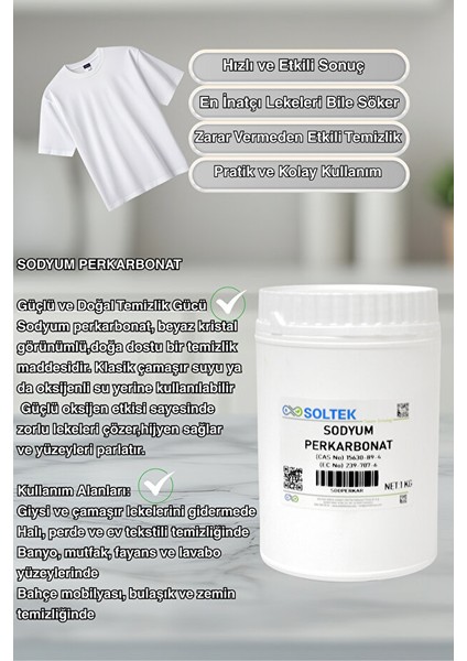 Doğal Çamaşır Beyazlatıcı & Leke Çıkarıcı – Sodyum Perkarbonat Ikili Set fiyatları