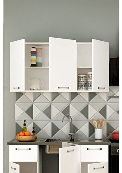 Panovit 120 cm Mini Mutfak Üst Melamin Kaplama Geniş Depolama Alanı ile