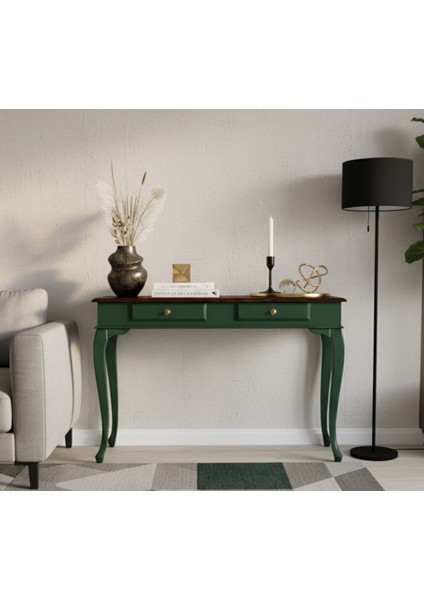 100 cm Masif Lükens Yeşil Ceviz Çalışma Masası