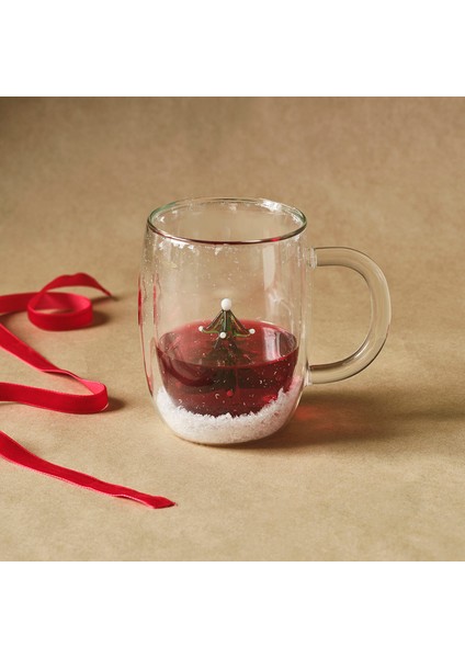 New Year Yılbaşı Pia Frosty Pine Tree Çift Cidarlı Cam Kupa 350 ml fiyatları