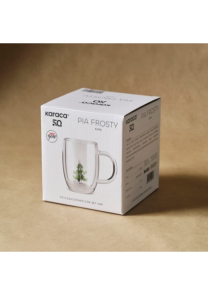 New Year Yılbaşı Pia Frosty Pine Tree Çift Cidarlı Cam Kupa 350 ml fırsatları