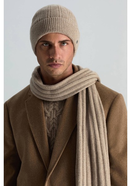 Saf Kaşmir Örgü Desenli Camel Bere fiyatları