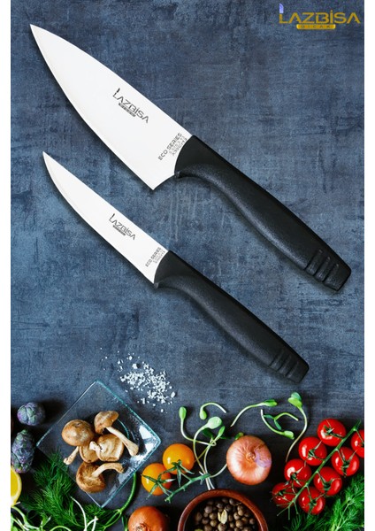 Eco Serisi Mutfak Bıçak Seti Et Ekmek Sebze Pizza Salata Börek Şef Bıçağı 2 Li Set Hds-11