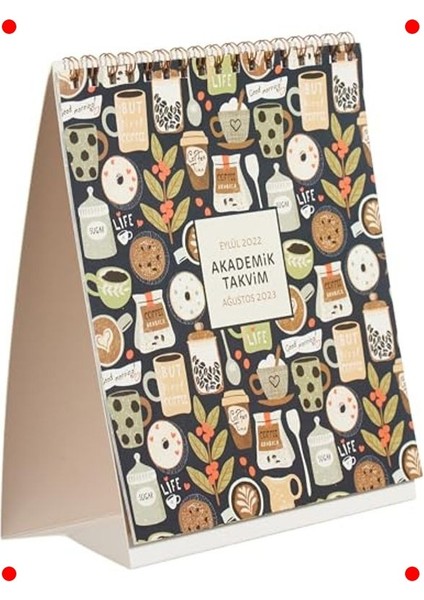 Akademik Masa Takvimi - Kahve Rengi - 17.5X20 cm