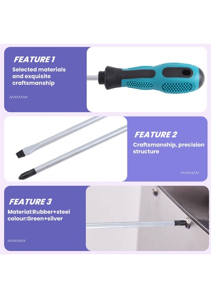 Penggong 2 Adet 12 Inç Uzunluğunda Yivli ve Phillips Tornavida Seti Kauçuk Saplı Manyetik Tornavida (Yurt Dışından) fırsatları