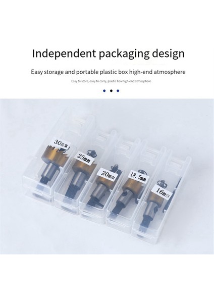 16MM-30MM Yüksek Hızlı Çelik Matkap Deliği Kesici 5 Parçalı Set, Metal, Bakır, Paslanmaz Çelik ve Demir Levhalar Için Uygundur. (Yurt Dışından) fırsatları