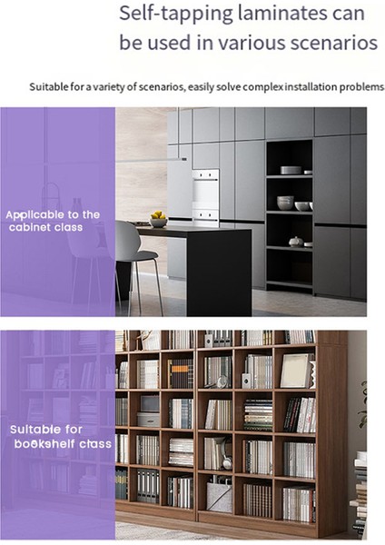 Dolap Laminat Desteği, Raf Tutucu Çelik Pim Mandalı, Dolap Kitaplıkları Için Kendinden Kılavuzlu Vidalar (Yurt Dışından)