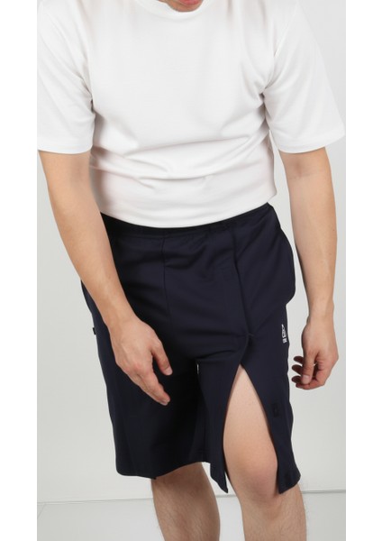 Adaptif Lacivert Yatan Hasta Bakım ve Tedavi Şortu