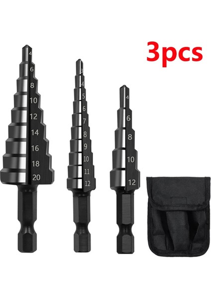 3 Adet 3-12MM 4-12MM 4-20MM Hss Düz Yivli Kademeli Matkap Ucu Seti Ahşap Metal Delik Kesici Çekirdek Matkap Ucu Seti (Yurt Dışından) fiyatları