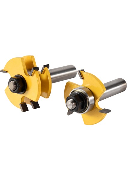 Dil ve Oluk Seti, Freze Ucu Seti, Ahşap Kapı Döşeme 3 Diş Ayarlanabilir, 1/2 Inç Saplı T Şeklinde Ahşap Freze Kesici Ağaç Işleme Aleti (2 Adet) (Yurt Dışından)