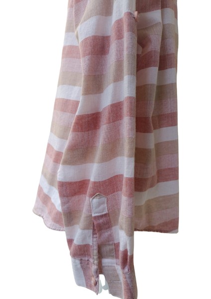 Erkek Çocuk Kapüşonlu Kahverengi Çizgili Gömlek – %100 Pamuk, Esnek ve İnce Kumaş modelleri