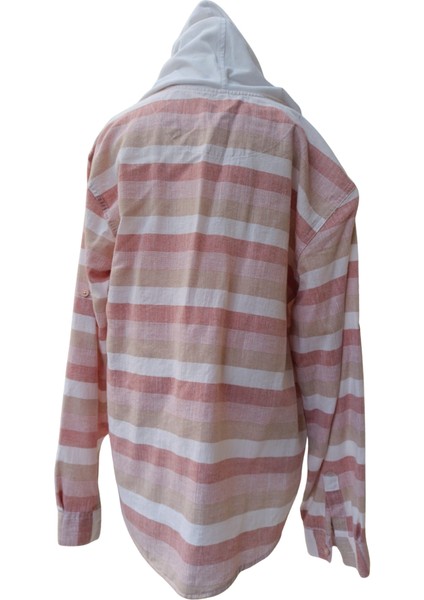 Erkek Çocuk Kapüşonlu Kahverengi Çizgili Gömlek – %100 Pamuk, Esnek ve İnce Kumaş fırsatları