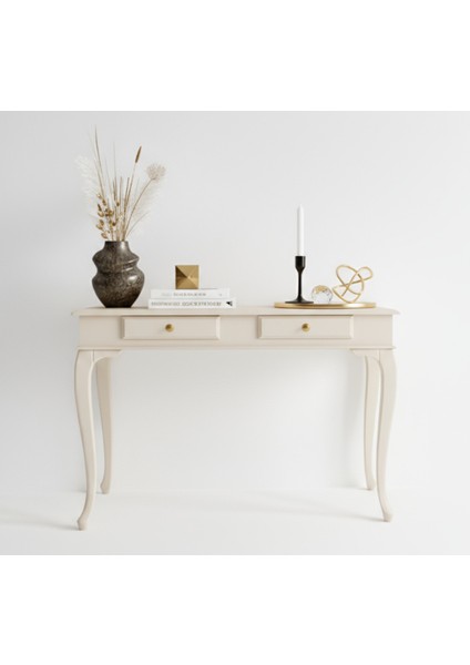 100 cm Masif Lükens Krem Çalışma Masası modelleri