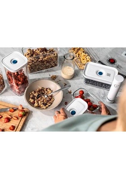 Vakumlu Büyük Boy Saklama Kabı, Mavi, 21 cm fırsatları