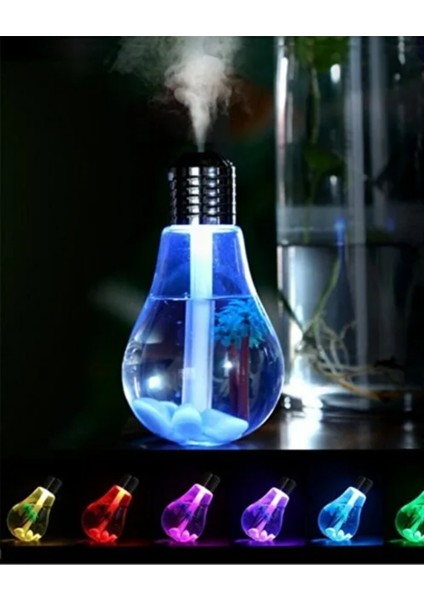 Ampul Şeklinde LED Işıklı Hava Nemlendirici – USB Su Buhar Makinesi, Mini Aroma Difüzör, Masa Üstü Dekoratif Humidifier modelleri
