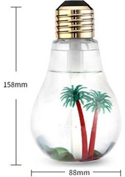 Ampul Şeklinde LED Işıklı Hava Nemlendirici – USB Su Buhar Makinesi, Mini Aroma Difüzör, Masa Üstü Dekoratif Humidifier indirimleri