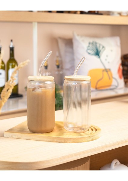 Bambu Kapaklı Pipetli Cam Bardak fiyatları
