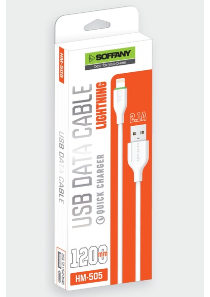 HM-505 2.1A Lightning Hızlı Şarj Data Kablosu fiyatları
