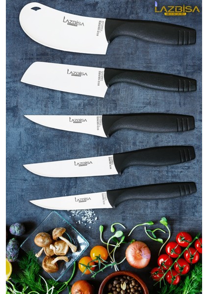 Eco Serisi Mutfak Bıçak Seti Et Ekmek Sebze Pizza Salata Börek Şef Bıçağı 5 Li Set Hds-05