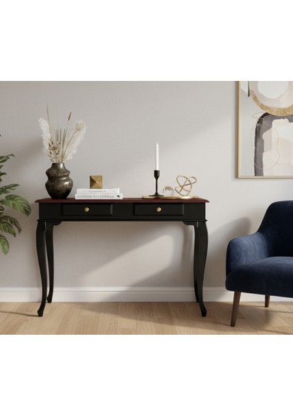 100 cm Masif Lükens Siyah Ceviz Çalışma Masası