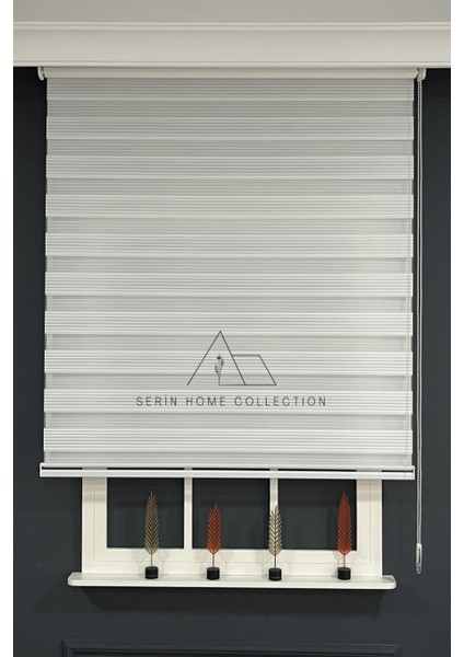 Beyaz Dar Plise Zebra Stor Perde (Dayanıklı Alüminyum Kasa) fiyatları