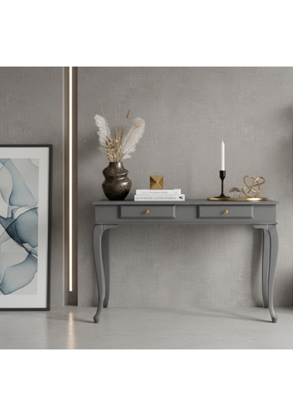 120 cm Masif Lükens Gri Çalışma Masası