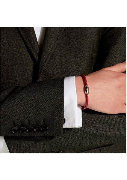 Meisterstück Steel 3-Ring Kızıl Deri Bileklik 134065 fırsatları