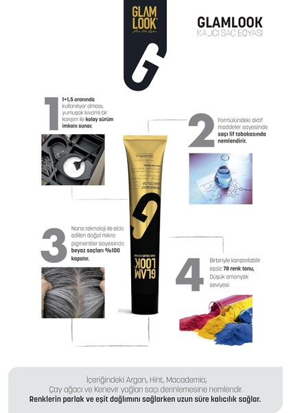 Glamlook Color Intense Ash Blonde/kumral Yoğun Küllü 7.11 100 ml