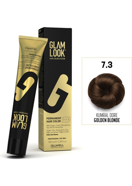 Glamlook Hair Color Golden Blonde/Kumral Dore 7.3 100 Ml