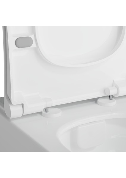 Integra 121-003-909 Universal Klozet Kapağı, Yavaş Kapanır, Kolay Çıkabilir, Beyaz modelleri