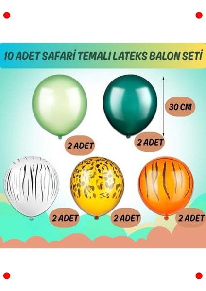 Safari Temalı Doğum Günü Balon Seti (10 Adet) fiyatları